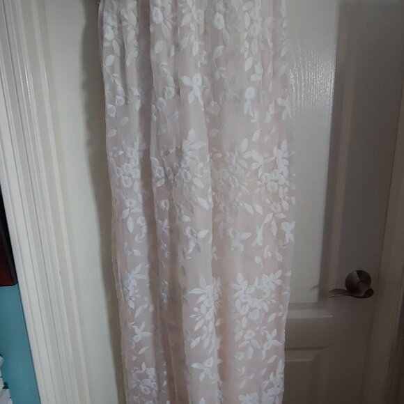 Baltic Born Boho Lace Dress Nude Mesh Floral Embroidered Romantic Bridal Beach L - Picture 5 of 16